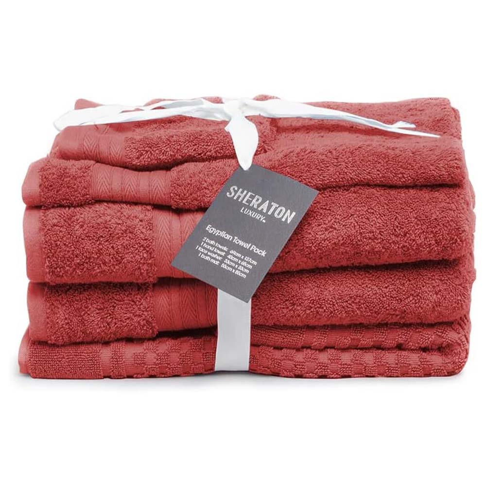 5pc Sheraton Luxury Egyptian Cotton Towel Pack Bath/Hand/Mat/Face Terracotta