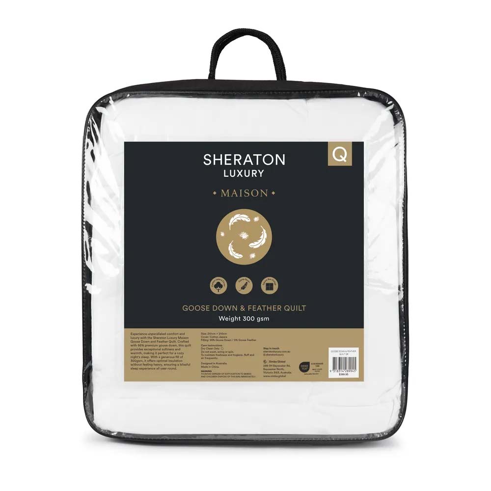 Sheraton Luxury Goose Feather Down Quilt - Queen